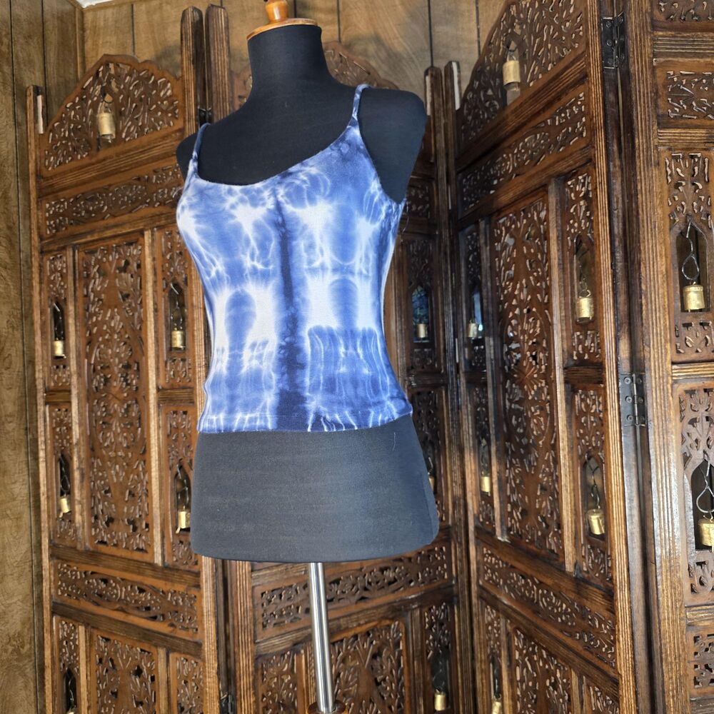 90s Navy Blue Tie Dye Crop Top